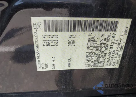 2010 Nissan Maxima 3.5 Sv из США, поврежденный, VIN 1N4AA5AP6AC815187